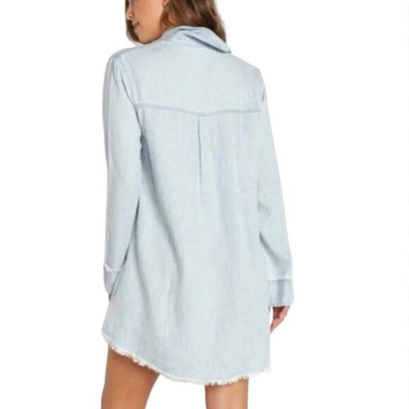 Show Me Your MuMu Wilmington Shirt Dress in light Chambray size Small - Picture 13 of 13